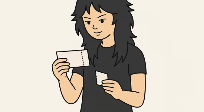 a guest holding a paper ticket